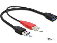 Delock 83176 - 0,3 m - USB A - 2 x USB A - USB 3.2 Gen 1 (3.1 Gen 1) - Männlich/Weiblich - 5000 Mbit/s
