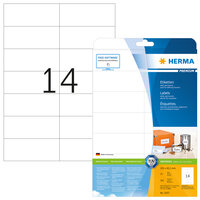 HERMA Etiketten Premium A4 105x42.3 mm weiß Papier matt 350 St. - Weiß - Selbstklebendes Druckeretikett - A4 - Papier - Laser/Inkjet - Dauerhaft