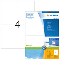 HERMA Etiketten Premium A4 105x148 mm weiß Papier matt 400 St. - Weiß - Rechteck - Dauerhaft - Papier - Matte - Laser/Inkjet