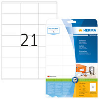 HERMA Etiketten Premium A4 70x42 mm weiß Papier matt 525 St. - Weiß - Selbstklebendes Druckeretikett - A4 - Papier - Laser/Inkjet - Dauerhaft