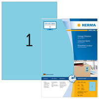 HERMA Farbige Etiketten A4 210x297 mm blau Papier matt...