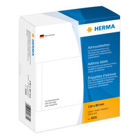 HERMA Adressetiketten für Schreibmaschinen einzeln 130x80 mm weiß Papier matt 500 St. - Weiß - Papier - Matte - Deutschland - 13 cm - 8 cm