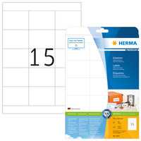 HERMA Etiketten Premium A4 70x50.8 mm weiß Papier matt 375 St. - Weiß - Selbstklebendes Druckeretikett - A4 - Papier - Laser/Inkjet - Dauerhaft