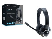 GRATISVERSAND | P-POLONA01B | Conceptronic POLONA USB-Headset - Kopfhörer - Kopfband - Anrufe & Musik - Schwarz - Binaural - Lautstärke + - Lautsärke - | HAN: POLONA01B | Audio Ein-/Ausgabegeräte | EAN: 4015867223208