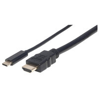 P-152235 | Manhattan USB Typ C auf HDMI-Adapterkabel - Konvertiert das Alternate-Mode-Signal in ein HDMI 4K-Ausgangssignal - 1 m - schwarz - 1 m - USB Typ-C - HDMI Typ A (Standard) - Männlich - Männlich - Gerade | 152235 | Zubehör