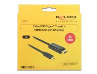 P-85258 | Delock 85258 - 1 m - USB Typ-C - HDMI - Männlich - Männlich - Gold | Herst. Nr. 85258 | Kabel / Adapter | EAN: 4043619852581 |Gratisversand | Versandkostenfrei in Österrreich