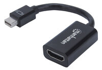 P-151528 | Manhattan Passiver Mini-DisplayPort auf HDMI-Adapter - Mini-DisplayPort-Stecker auf HDMI-Buchse - 1080p - schwarz â€” ideal for Mac-Computer - 0,12 m - Mini DisplayPort - HDMI Typ A (Standard) - Männlich - Weiblich - Gerade | 151528 | Zubehör