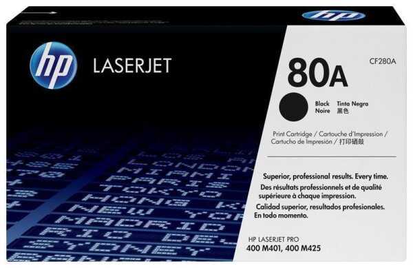 P-CF280A | HP 80A Schwarz Original LaserJet Tonerkartusche - 2560 Seiten - Schwarz - 1 Stück(e) | CF280A | Verbrauchsmaterial