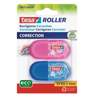 P-59817-00000-00 | Tesa Roller Korrigieren ecoLogo - Blau - Pink - 6 m - 5 mm - 100% - Sichtverpackung - 2 Stück(e) | 59817-00000-00 | Büroartikel