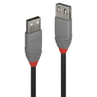 P-36704 | Lindy 36704 USB Kabel 3 m USB A Männlich Weiblich Schwarz - Grau | 36704 | Zubehör