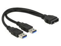 P-83910 | Delock USB-Kabel intern auf extern - 19-polige USB 3.0-Stiftleiste (M) bis 9-polig USB Typ A (M) - 25 cm ( USB 3.0 ) | 83910 | Zubehör