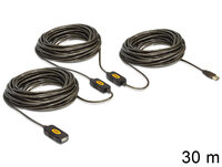 P-83453 | Delock 30m - USB2.0 - USB2.0 - 30 m - USB A - USB A - USB 2.0 - Männlich/Weiblich - Schwarz | 83453 | Zubehör