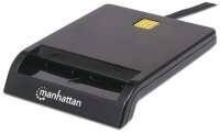 P-102049 | Manhattan USB 2.0 Smartcard-Lesegerät - USB-A-Stecker - Chipkartenleser - extern - USB 2.0 - 1,05 m - Schwarz - 60 g | 102049 | PC Komponenten