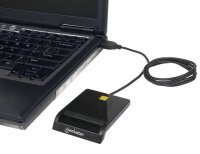 P-102049 | Manhattan USB 2.0 Smartcard-Lesegerät - USB-A-Stecker - Chipkartenleser - extern - USB 2.0 - 1,05 m - Schwarz - 60 g | Herst. Nr. 102049 | Card-Reader | EAN: 766623102049 |Gratisversand | Versandkostenfrei in Österrreich