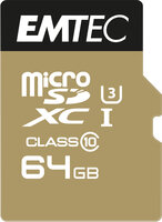 P-ECMSDM64GXC10SP | EMTEC Speicherkarte microSDXC 64GB Class10 SpeedIN 95/90 MBs (mit Adapter) | ECMSDM64GXC10SP | Verbrauchsmaterial