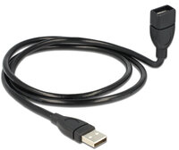 P-83500 | Delock 1m USB 2.0 - 1 m - USB A - USB A - USB 2.0 - Männlich/Weiblich - Schwarz | 83500 | Zubehör