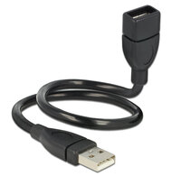 P-83498 | Delock 35cm USB 2.0 - 0,35 m - USB A - USB A - USB 2.0 - Männlich/Weiblich - Schwarz | 83498 | Zubehör