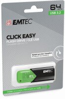 P-ECMMD64GB113 | EMTEC Click Easy - 64 GB - USB Typ-A - 3.2 Gen 1 (3.1 Gen 1) - Ohne Deckel - Schwarz - Grün | Herst. Nr. ECMMD64GB113 | Flash-Speicher | EAN: 3126170173157 |Gratisversand | Versandkostenfrei in Österrreich