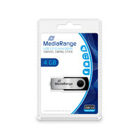 MEDIARANGE MR907 - 4 GB - USB Type-A / Micro-USB - 2.0 - 13 MB/s - Drehring - Schwarz - Silber
