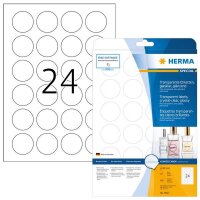 P-8023 | HERMA Etiketten transparent glasklar A4 Ø...
