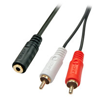 Lindy 35677 0.25m 2 x RCA 3.5mm Schwarz - Rot - Weiß Audio-Kabel