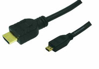 LogiLink 1m HDMI to HDMI Micro - M/M - 1 m - HDMI Typ A (Standard) - HDMI Typ D (Mikrofon) - Schwarz