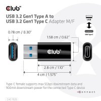 P-CAC-1525 | Club 3D USB 3.2 Gen1 Typ-A auf USB 3.2 Gen1 Typ-C Adapter St./B. - USB A - USB TYPE C - 3.2 Gen 1 (3.1 Gen 1) - Schwarz | Herst. Nr. CAC-1525 | Kabel / Adapter | EAN: 8719214471897 |Gratisversand | Versandkostenfrei in Österrreich
