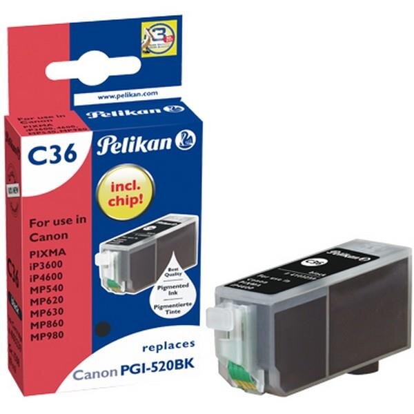 Pelikan Ink Cartridge - Tinte auf Pigmentbasis - Schwarz - Canon PIXMA iP3600 - iP4600 - iP4700 - MP540 - MP550 - MP560 - MP620 - MP630 - MP640 - MP980 - MP990 - MX860,... - 1 Stück(e) - 6336 Stück(e) - Box