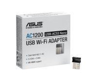 ASUS USB-AC53 Nano - Kabellos - USB - WLAN - Wi-Fi 5 (802.11ac) - 867 Mbit/s - Schwarz - Edelstahl