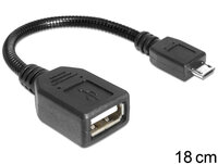 P-83293 | Delock USB micro-B - USB 2.0-A - 0.18m - 0,18 m - Micro-USB B - USB A - USB 2.0 - Männlich/Weiblich - Schwarz | 83293 | Zubehör