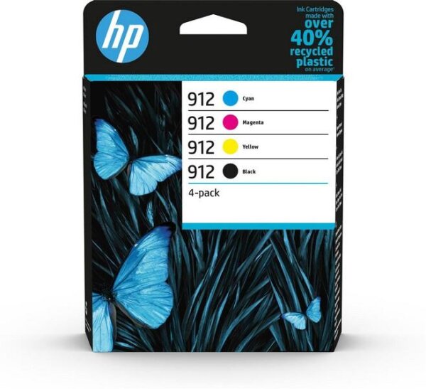 HP 912 - Original - Tinte auf Pigmentbasis - Schwarz - Cyan - Magenta - Gelb - HP - Kombi-Packung - OfficeJet 8015 - 8018 - 8022 OfficeJet Pro 8020 - 8020e - 8025 - 8030e - 8035 OfficeJet 8010 All-in-One...