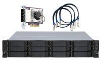QNAP TL-R1200S-RP - HDD / SSD-Gehäuse - 2.5/3.5 Zoll - Serial ATA III - 6 Gbit/s - Hot-Swap - Schwarz - Grau
