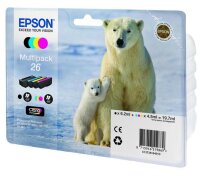 Epson Polar bear Multipack 4 Farben 26 Claria Premium Ink - Tinte auf Pigmentbasis - Tinte auf Farbstoffbasis - 6,2 ml - 4,5 ml - 1 Stück(e) - Multipack