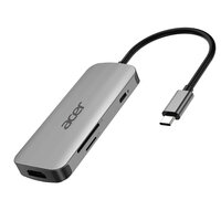 Acer HP.DSCAB.008 - Kabelgebunden - USB 3.2 Gen 2 (3.1 Gen 2) Type-C - 100 W - Silber - MicroSD (TransFlash) - SD - China