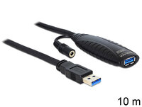 Delock USB3.0-A - USB3.0-A - 10m - 10 m - USB A - USB A - USB 3.2 Gen 1 (3.1 Gen 1) - Männlich/Weiblich - Schwarz