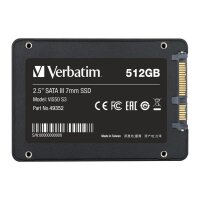 P-49352 | Verbatim Vi550 S3 SSD 512GB - 512 GB - 2.5" - 560 MB/s - 6 Gbit/s | Herst. Nr. 49352 | SSDs | EAN: 23942493525 |Gratisversand | Versandkostenfrei in Österrreich