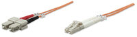 Intellinet Glasfaser LWL-Anschlusskabel - Duplex - Multimode - LC/SC - 62,5/125 µm - OM1 - 2 m - orange - 2 m - OM1 - LC - SC - Männlich/Männlich - Orange