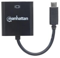 GRATISVERSAND | P-152051 | Manhattan USB 3.1 Typ C auf DVI-Konverter - Typ C-Stecker auf DVI-Buchse - schwarz - 3.2 Gen 1 (3.1 Gen 1) - USB Typ-C - DVI-Ausgang - 3840 x 2160 Pixel | HAN: 152051 | Kabel / Adapter | EAN: 766623152051