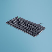 R-Go Compact Break Tastatur - QWERTZ (DE) - schwarz - kabelgebunden - Mini - USB - QWERTZ - Schwarz