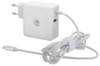 P-180245 | Manhattan Power Delivery USB-Ladegerät mit integriertem USB-C-Kabel 60 W - USB-Netzteil mit USB-C Power Delivery-Stecker (PD 3.0) mit bis zu 60 W - USB-A Ladeport bis zu 2,4 A - weiß - Indoor - AC - 20 V - 3 A - Weiß | 180245 | Ladegeräte |