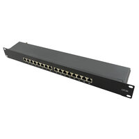 LogiLink NP0076 - 10 Gigabit Ethernet - RJ-45 - Cat6a - Schwarz - Metall - 1U