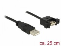 Delock 85462 - 0,25 m - USB A - USB A - USB 2.0 - 480 Mbit/s - Schwarz