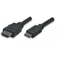 Techly HDMI Kabel High Speed mit Ethernet und Mini HDMI Schwarz 3 m