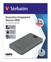 Verbatim 2.5Fingerprint Secure 2 TB USB 3.2 inkl. USB-C...