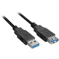 Sharkoon 1m - 2xUSB3.0-A - 1 m - USB A - USB A - USB 3.2 Gen 1 (3.1 Gen 1) - Männlich/Weiblich - Schwarz