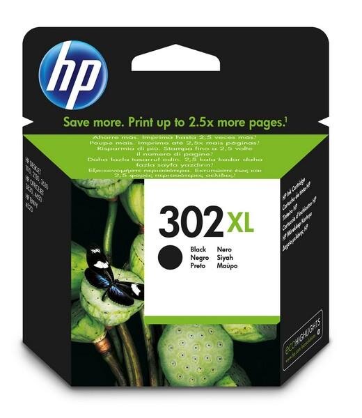 HP Original 302XL Schwarz Druckerpatrone mit hoher Reichweite - Hohe (XL-) Ausbeute - Tinte auf Pigmentbasis - 8,5 ml - 430 Seiten - 1 Stück(e)