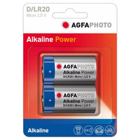 AgfaPhoto 110-802619 - Einwegbatterie - D - Alkali - 1,5 V - 2 Stück(e) - Blau - Grau