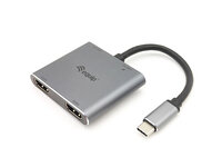 Equip USB-Hub USB-C St -> 2x HDMI PD USB3.0 Bu 0.15cm grau - Digital/Daten