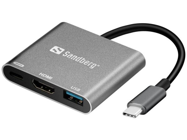 A-136-00 | SANDBERG USB-C Mini Dock HDMI+USB - USB Typ-C - USB Type-C + USB Type-A + HDMI - Männlich - Weiblich - 1920 x 1080 (HD 1080) - 1080p | 136-00 | Zubehör