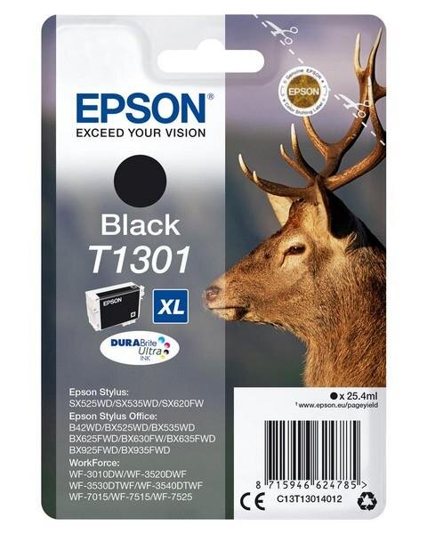 A-C13T13014012 | Epson Stag Singlepack Black T1301 DURABrite Ultra Ink - Hohe (XL-) Ausbeute - Tinte auf Pigmentbasis - 25,4 ml - 25,4 ml - 945 Seiten - 1 Stück(e) | C13T13014012 | Verbrauchsmaterial